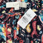 Loft Ann Taylor NWT S Paisley - Unicorn Novelty Print Puff Peasant Shirt Top Photo 3