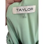 TAYLOR Green Boucle Stretch Drop Waist Ruffle Dress Size 8 Photo 2