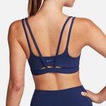 Nike  NWT Zenvy Strappy Women's Sports Bra Padded Navy Blue Size S Photo 1