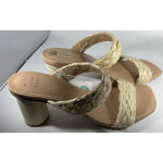 A New Day  Womens Basil Sandal Heel Tan Braided Slip On High Open‎ Toe 8.5 NWT Photo 1