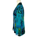 Chico's  Oriental Art-to-Wear Patchwork Silk Linen Blazer Jacket Turquoise SZ 4 Photo 5