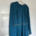 Mac Duggal Ieena for Sapphire Long Sleeve Jewel Trimmed Charmeuse Gown- NWT Photo 4