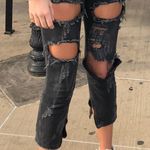 One Teaspoon “Trashed FreeBirds” Ripped Black Jeans Photo 4