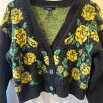 Forever 21 Black & Yellow Floral Cardigan Photo 2