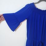 cupio  Cobalt Blue Off-the-Shoulder Romper Size Small Photo 3