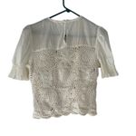 Allison New York Women's Size XS Cream Cotton Crochet Cottage Boho Top Photo 7