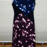 BCBGMAXAZRIA  Daphney Black Stained Glass Floral Print Asymmetrical Dress Photo 6