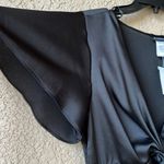 B Darlin B. Darlin NEW Black Short Sleeve V-Neck Ruched A-Line Dress Size 9/10 Photo 2