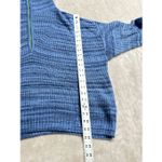 American Eagle New  Women's Size Medium Blue Pullover 1/4 Zip Jacket Linen Wool Photo 7