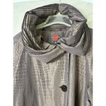 Gallery Smoky Lavender Gray Textured Hooded A-Line Coat Trench L Artsy Lagenlook Photo 13