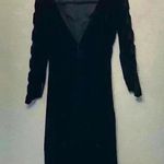 Anita modes velvet sexy black dress sz XS open back cut outs high neck knee Photo 10
