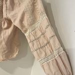 Nicole Miller Artelier Size S Boho Peasant Blouse Pink Cotton Crochet Tassel Top Photo 1