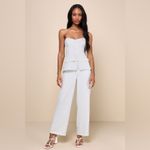 Lulus LULU’S Sophisticated Angel White Strapless Vest Jumpsuit Photo 4