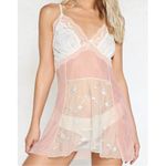 Next To Nothing LA Prairie Romance Floral Patchwork Babydoll Lingerie Slip S Pink Photo 1