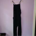 Black Pants Jumpsuit M Jersey Knit Racerback Pockets Size M Photo 4
