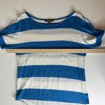 Tommy Bahama Womens 100% Linen Striped Top Sz Small Blue Boat Neck Beachy Comfy Photo 7