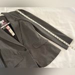 Elle Gray Polka Dot One Button Career Office Blazer Size 8 NWT Photo 9