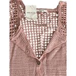 Bohemian Rose Pink Crochet Frill Cardigan Sweater Medium NEW Photo 1