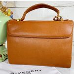 Givenchy Brown Leather Vintage Top Handle Logo Bag Photo 4