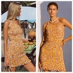 Faithfull the Brand Faithful The Brand Terre Mer One Shoulder Floral Orange Mini Dress Size 4 NWT Photo 1