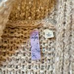 Alya  Floral Chunky Knit Sweater Cardigan Embroidered Flowers in Cream Size S Photo 3