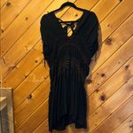 Free People Black Love on the Run Embroidered Smocked Accent Dress Photo 4