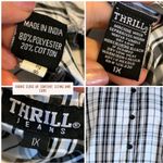 Thrill Jeans BLACK AND WHITE PLAID LONG BUTTON DOWN WITH SIDE SLITS (1X) Photo 12