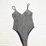 None Glittery Monokini Bathing Suit sz M Silver Glittery Swimsuit Photo 3