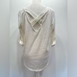 Simply Noelle Ivory Top with 3/4 Tab Sleeves & Crisscross Back Straps S-M Photo 3