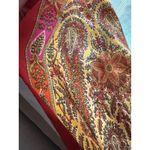 LIBERTY OF LONDON Scarf Geometric Paisley Silk Square Vintage Red Pink Gold Photo 10