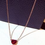 14K Rose Gold Plated Crystal Love Heart Pendant Necklace for Women Photo 1