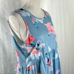 Flowy Blooms Blue Babydoll Tank Top Women's Size Medium Photo 4