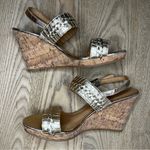 Jack Rogers  Tinsley High Wedge Sandals Metallic Gold Leather Womens Size 9 Photo 6