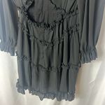 Ruffle Black Mini Dress Open Back Size L Gothic Western Size L Photo 6