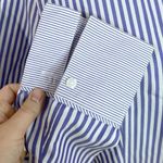 Chico's Chico’s Non-iron Effortless Stripe Mix Natalia Shirt white and blue size 4 Photo 10