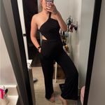 NBD Revolve  Black Cut Out Flared Jumpsuit Photo 5