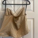 BCBGeneration Y2K BCBG Womens Medium Champagne Ivory Drape Neck Going Out Top Photo 2