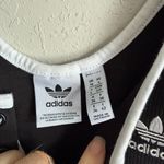 Adidas  Black Lace Up Crop Top Tank Womens S White Trim Athleisure Photo 3