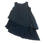 Alisa D. Black Flowy Tank Top Blouse Shirt Crew Neck Tiered Flowy Size Small NWT Photo 0