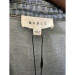 NWT Mable Denim Balloon Sleeve Rompe Sz L Tie Waist Shorts Cotton Boho Western Blue Size L Photo 2