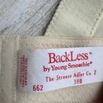 American Vintage VTG Bustier Bra Sz 38B New Overbust Ivory Backless Plunge Padded Structured Photo 5