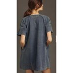 Anthropologie Porridge Women's Short Sleeve Denim Mini Swing‎ Dress Blue Sz S Photo 1