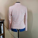 Allegra K  Medium Coral and White Striped Blazer Photo 5