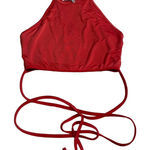 Lovers + Friends ‎ Small Red Tank Top Wrap Tie Waist Soft High Neck Photo 0