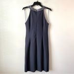 Alex Evenings  Compression Scuba Beaded Halter Sheath Dress Navy Blue‎ 10 Photo 8