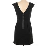 Alice + Olivia Sleeveless Mini Black Wool Dress Sz 2 Minimalist Party Metal Goth Photo 4