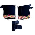 Jantzen Vintage Swimsuit Cover Up Wrap Skirt One Size USA Black Floral T… Photo 5