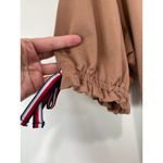 Tommy Hilfiger Gathered-Sleeve Top Size XL Brown Neutral Preppy Academia School Photo 2
