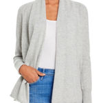 AQUA  light grey Cashmere cardigan open front soft long sleeve draped lightweight Photo 0