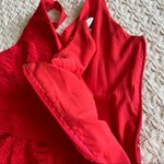 Adelyn Rae Womens Size XS V-Neck Lace Orange Dress Photo 13